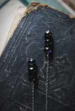 Load image into Gallery viewer, Xenopeltis. Faceted Glass Threader Earrings.