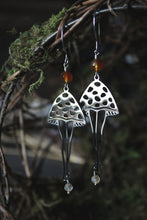 Load image into Gallery viewer, Shroomtress. Whimsical Mushroom Dangle Earrings.