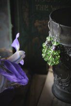 Load image into Gallery viewer, The Neon Garden | Bells of Ireland. Vintage Glass Beaded Drop Earrings.