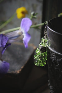 The Neon Garden | Bells of Ireland. Vintage Glass Beaded Drop Earrings.