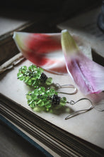 Load image into Gallery viewer, The Neon Garden | Bells of Ireland. Vintage Glass Beaded Drop Earrings.