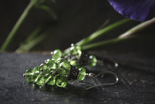 Load image into Gallery viewer, The Neon Garden | Bells of Ireland. Vintage Glass Beaded Drop Earrings.