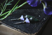 Load image into Gallery viewer, The Neon Garden | Shooting Star. Rhinestone &amp; Artisan Glass Earrings.