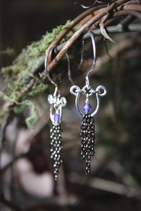 Lark | Amethyst. Gemstone Fringe Earrings.