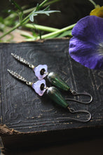 Load image into Gallery viewer, The Neon Garden | Shooting Star. Rhinestone &amp; Artisan Glass Earrings.