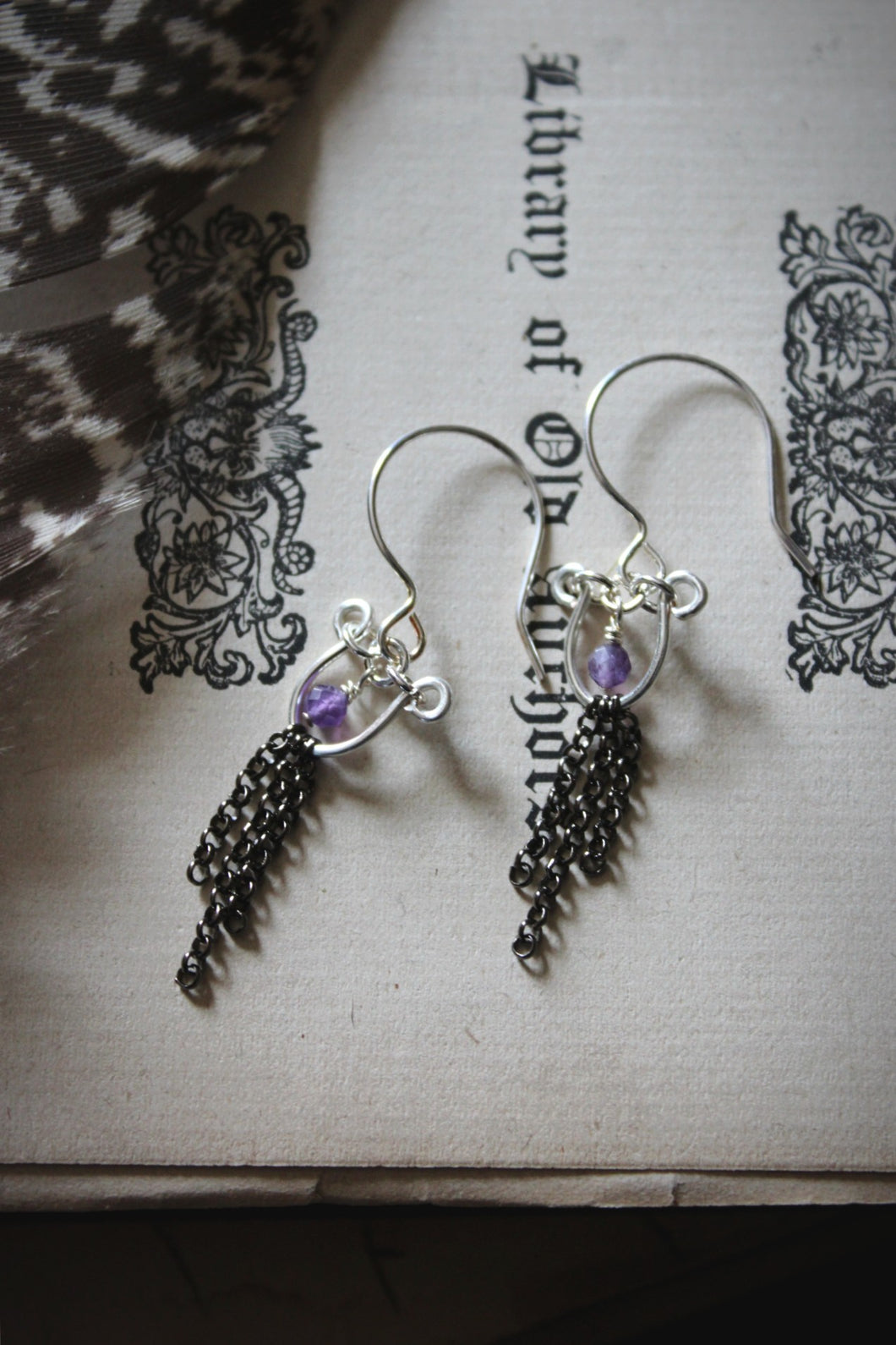 Lark | Amethyst. Gemstone Fringe Earrings.