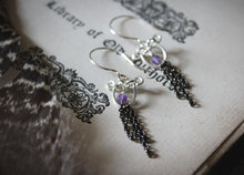 Load image into Gallery viewer, Lark | Amethyst. Gemstone Fringe Earrings.