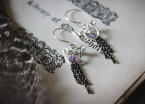 Lark | Amethyst. Gemstone Fringe Earrings.