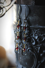 Load image into Gallery viewer, Rain Chain | Garnet || Gemstone Dangle Earrings.