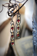 Load image into Gallery viewer, Rain Chain | Garnet || Gemstone Dangle Earrings.