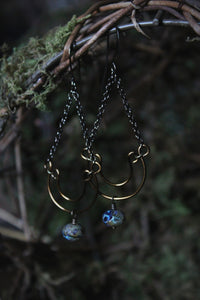 Purl  |  Czech Glass. Mixed Metal Dangle Earrings.