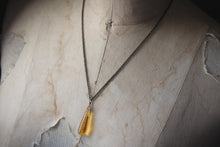 Load image into Gallery viewer, Ciderhouse. Vintage Amber Glass Droplet Pendant Necklace.