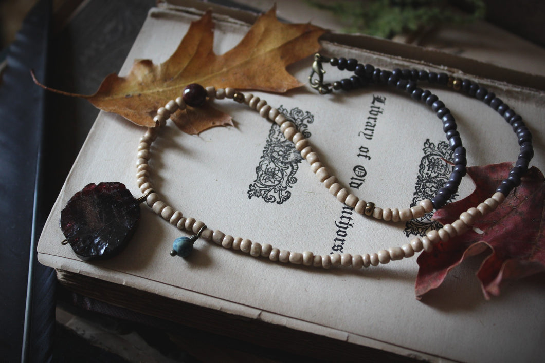 The Spellcaster Necklace | No.4. Hand-strung Garnet Beaded Necklace.