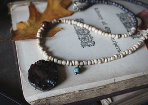 The Spellcaster Necklace | No.4. Hand-strung Garnet Beaded Necklace.