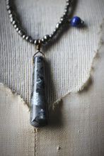 Load image into Gallery viewer, The Spellcaster Necklace | No.5. Hand-strung Larvikite Beaded Necklace.