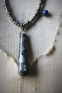 The Spellcaster Necklace | No.5. Hand-strung Larvikite Beaded Necklace.