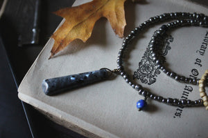 The Spellcaster Necklace | No.5. Hand-strung Larvikite Beaded Necklace.