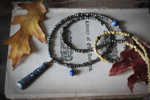 The Spellcaster Necklace | No.5. Hand-strung Larvikite Beaded Necklace.