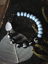 Load image into Gallery viewer, Frostwork  |  Beaded Gemstone &amp; Bone Bracelet.