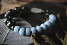 Load image into Gallery viewer, Frostwork  |  Beaded Gemstone &amp; Bone Bracelet.