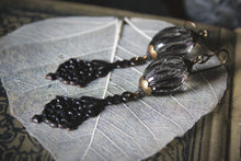 Load image into Gallery viewer, Fanciful  |  Vintage Acrylic &amp; Antiqued Brass Earrings.