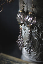 Load image into Gallery viewer, Fanciful  |  Vintage Acrylic &amp; Antiqued Brass Earrings.