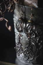 Load image into Gallery viewer, Fanciful  |  Vintage Acrylic &amp; Antiqued Brass Earrings.