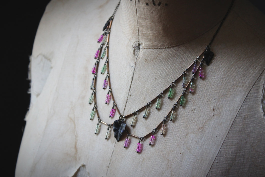 The Neon Garden | Dianthus. Botanical Petite Festoon Necklace.