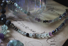 Load image into Gallery viewer, Northern Lights | Black Aurora. Beaded Gemstone Pendant Necklace.