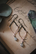 Load image into Gallery viewer, Northern Lights | Glimpse || Labradorite. Mixed Metal Drop Earrings.