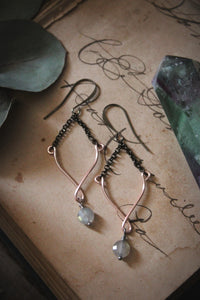 Northern Lights | Glimpse || Labradorite. Mixed Metal Drop Earrings.