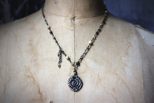 Load image into Gallery viewer, Along the River |  Gentle Spring || Summer Eddy. Gemstone &amp; Artisan Pewter Necklace.
