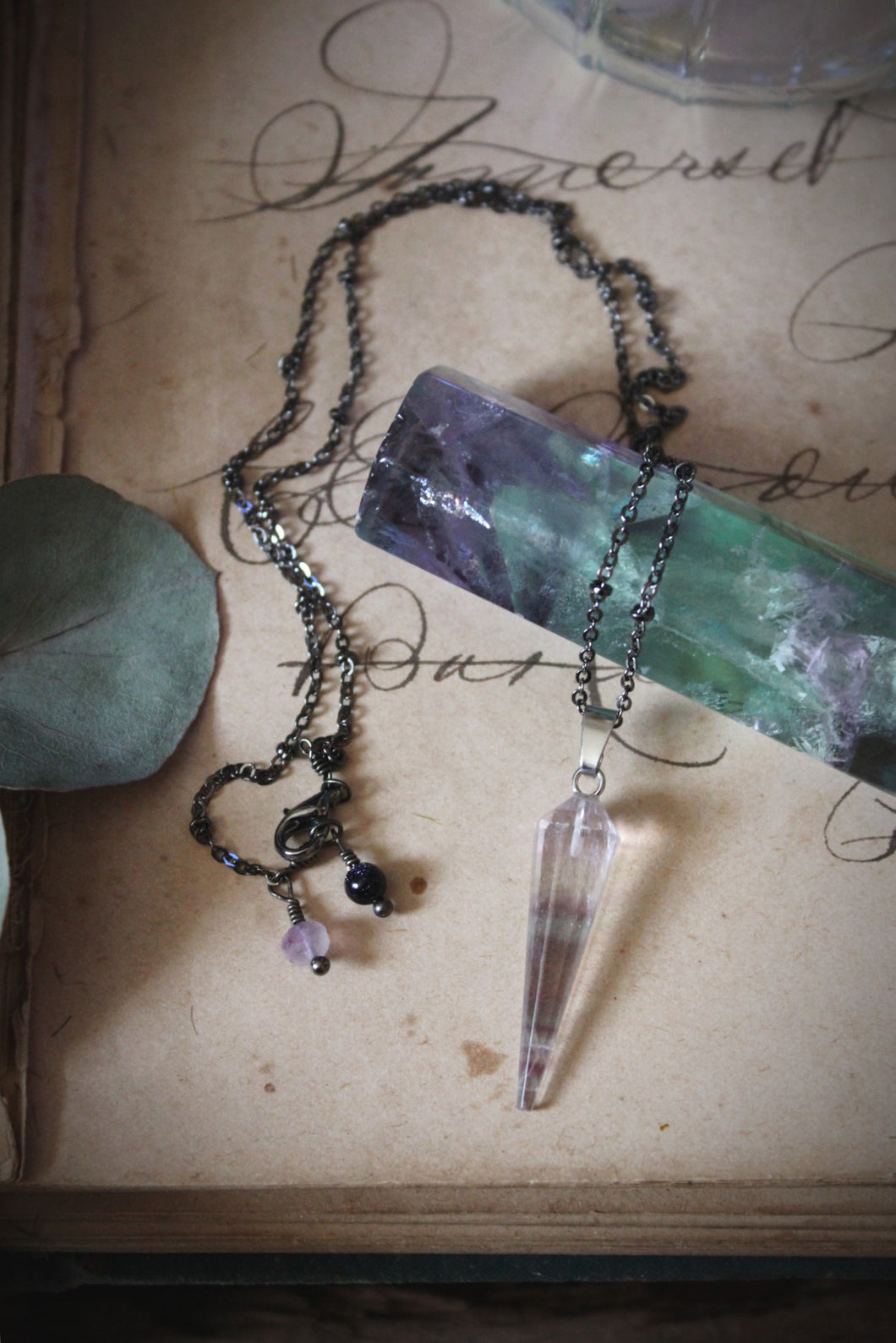 Northern Lights | Airglow. Fluorite Pendant Necklace.