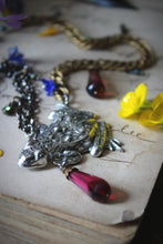 Load image into Gallery viewer, The Neon Garden | Toad Blossom. Mixed Metal Charm Necklace.