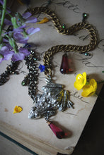 Load image into Gallery viewer, The Neon Garden | Toad Blossom. Mixed Metal Charm Necklace.