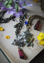 Load image into Gallery viewer, The Neon Garden | Toad Blossom. Mixed Metal Charm Necklace.