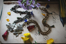 Load image into Gallery viewer, The Neon Garden | Toad Blossom. Mixed Metal Charm Necklace.