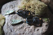 Load image into Gallery viewer, Along the River |  Damselfly. Artisan Glass &amp; Ceramic Earrings.