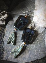 Load image into Gallery viewer, Along the River |  Damselfly. Artisan Glass &amp; Ceramic Earrings.