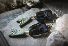 Load image into Gallery viewer, Along the River |  Damselfly. Artisan Glass &amp; Ceramic Earrings.
