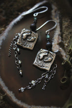 Load image into Gallery viewer, Along the River |  Riverfolk. Artisan Pewter &amp; Gemstone Earrings.