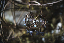 Load image into Gallery viewer, Along the River |  Water Nymph. Gemstone &amp; Vintage Glass Earrings.