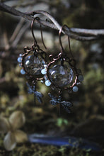 Load image into Gallery viewer, Along the River |  Water Nymph. Gemstone &amp; Vintage Glass Earrings.