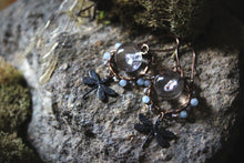 Load image into Gallery viewer, Along the River |  Water Nymph. Gemstone &amp; Vintage Glass Earrings.
