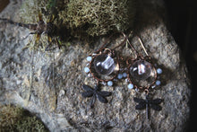 Load image into Gallery viewer, Along the River |  Water Nymph. Gemstone &amp; Vintage Glass Earrings.