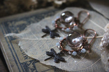 Load image into Gallery viewer, Along the River |  Water Nymph. Gemstone &amp; Vintage Glass Earrings.