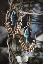 Load image into Gallery viewer, Along the River |  Fin Ray. Chain Accent Drop Earrings.