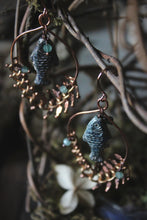 Load image into Gallery viewer, Along the River |  Fin Ray. Chain Accent Drop Earrings.