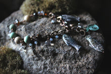 Load image into Gallery viewer, Along the River |  Riverbend. Artisan Glass &amp; Gemstone Charm Bracelet.