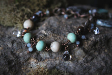 Load image into Gallery viewer, Along the River |  Riverbend. Artisan Glass &amp; Gemstone Charm Bracelet.